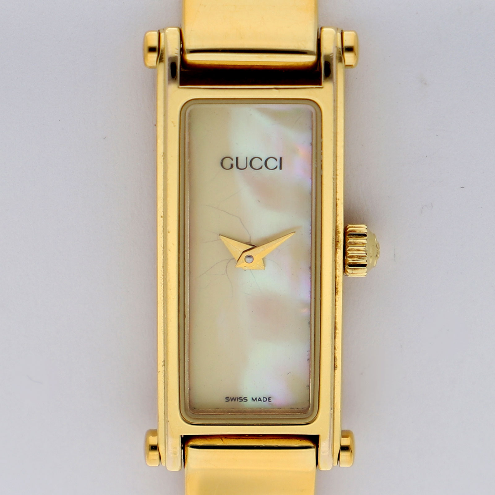 GUCCI 1500L Gold Bracelet & Black Dial Women's Quartz Watch