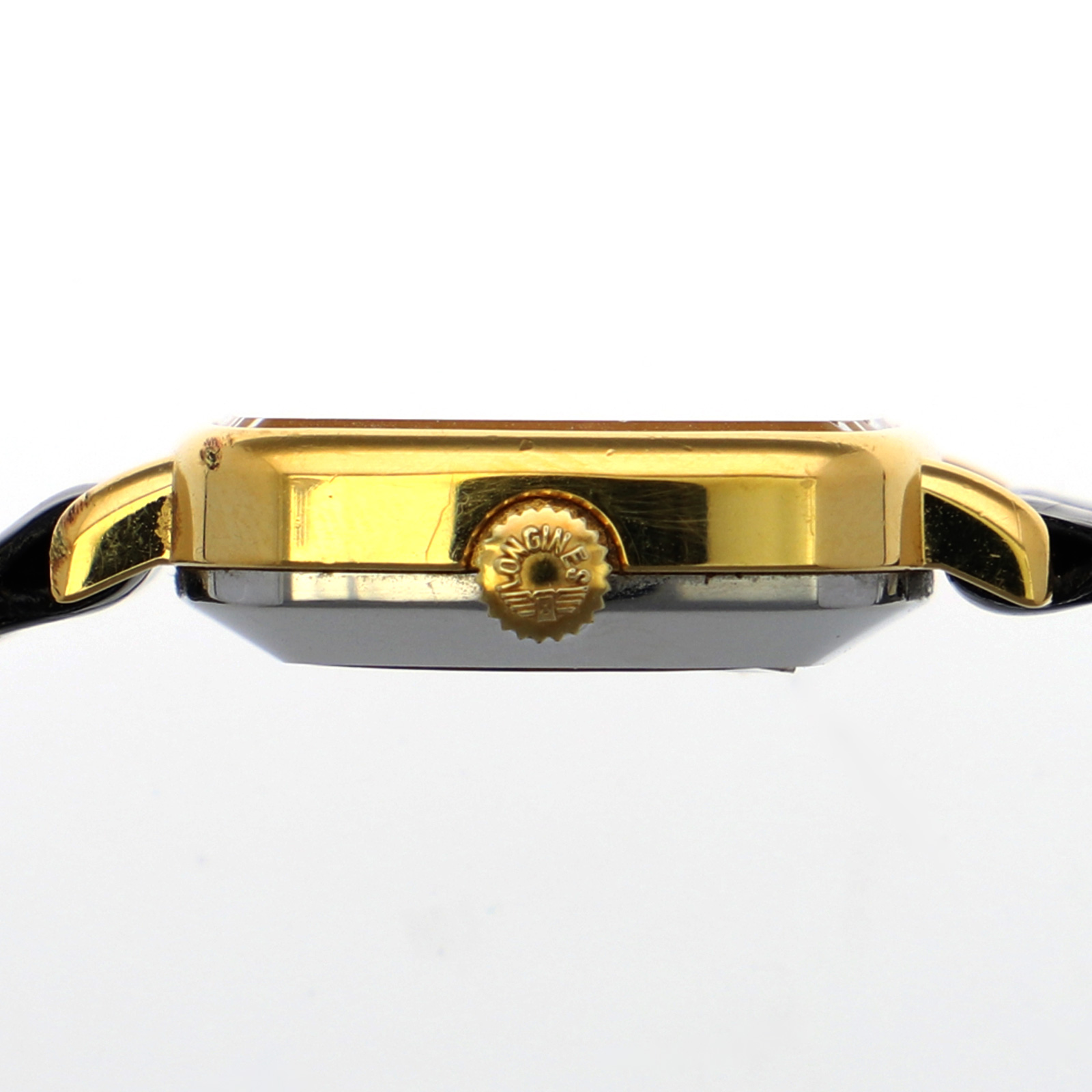 LONGINES Square 2 needles gold Dial Manual Gold Plated Leather