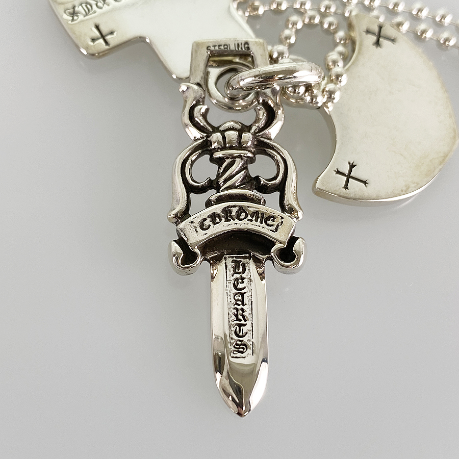 CHROME HEARTS Three Trinkets Pendant Silver Necklace | eBay
