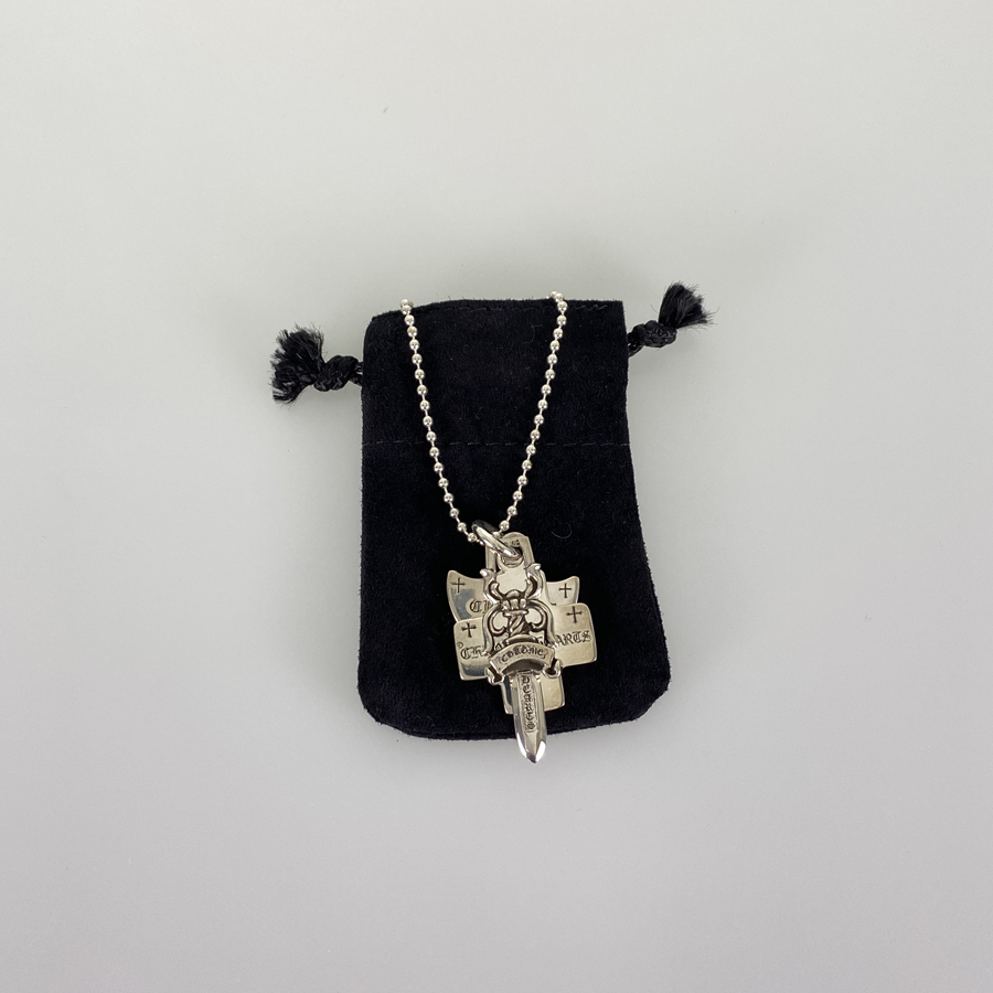 CHROME HEARTS Three Trinkets Pendant Silver Necklace | eBay