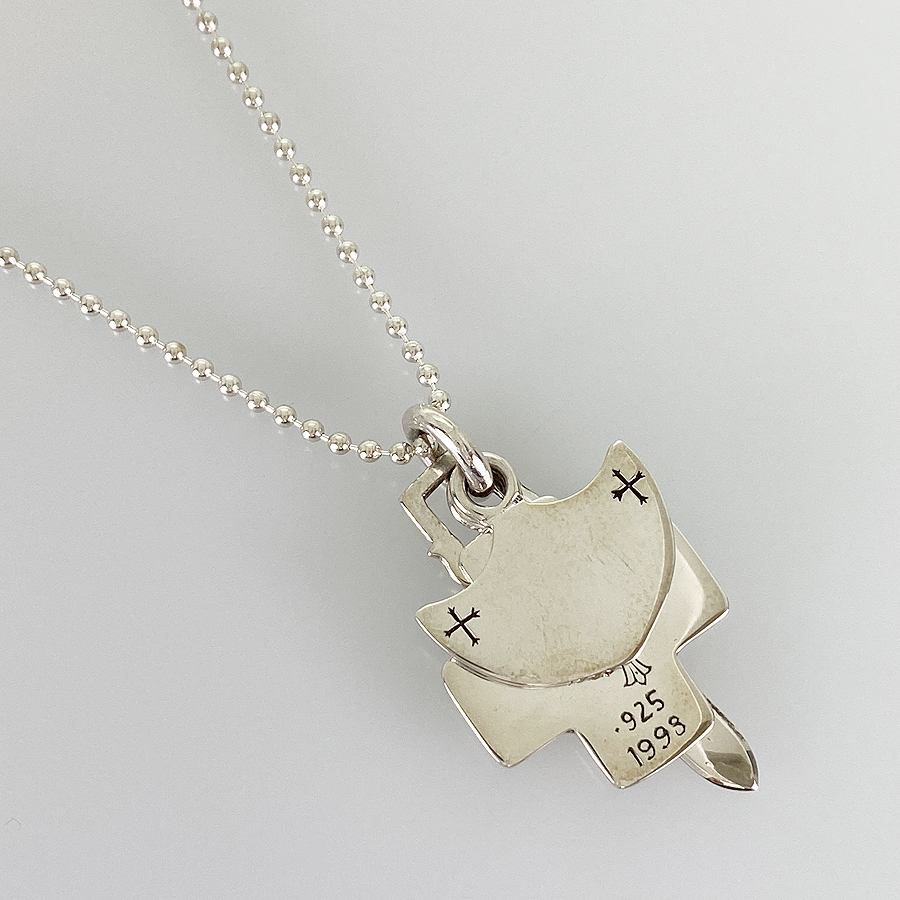 CHROME HEARTS Three Trinkets Pendant Silver Necklace | eBay