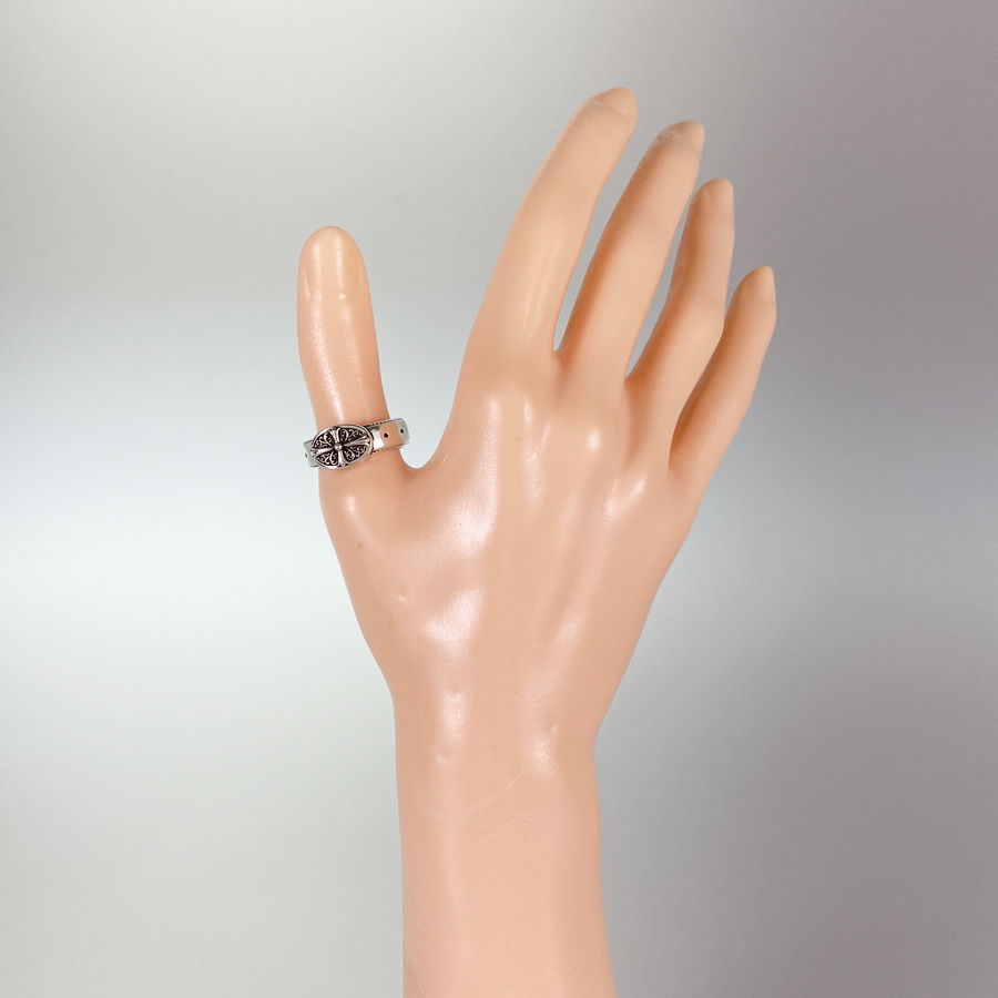 CHROME HEARTS Belted Oval Silver Ring | eBay