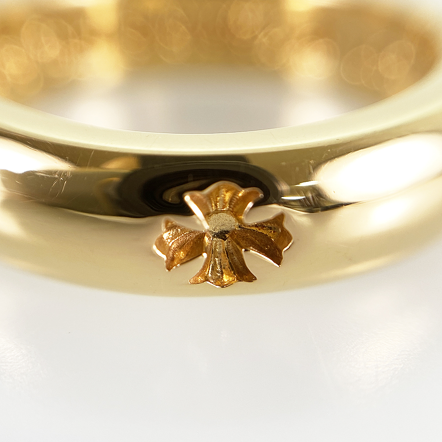 CHROME HEARTS Negative CH Cross Band Ring 22K Yellow gold Ring | eBay