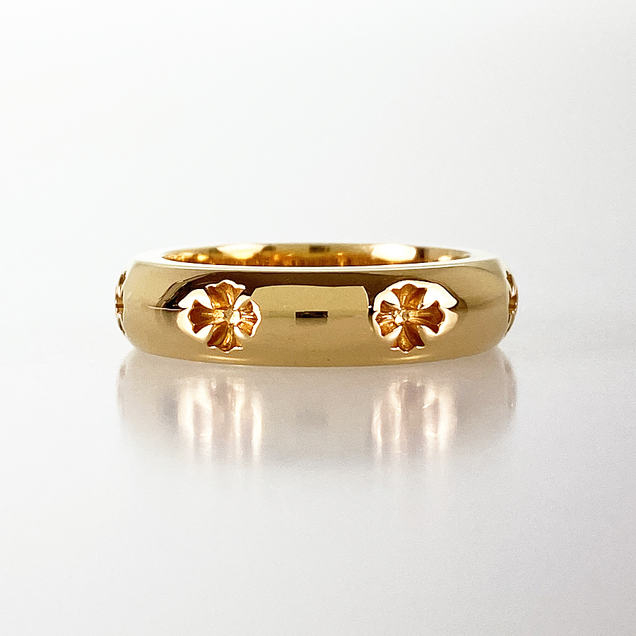 CHROME HEARTS Negative CH Cross Band Ring 22K Yellow gold Ring | eBay