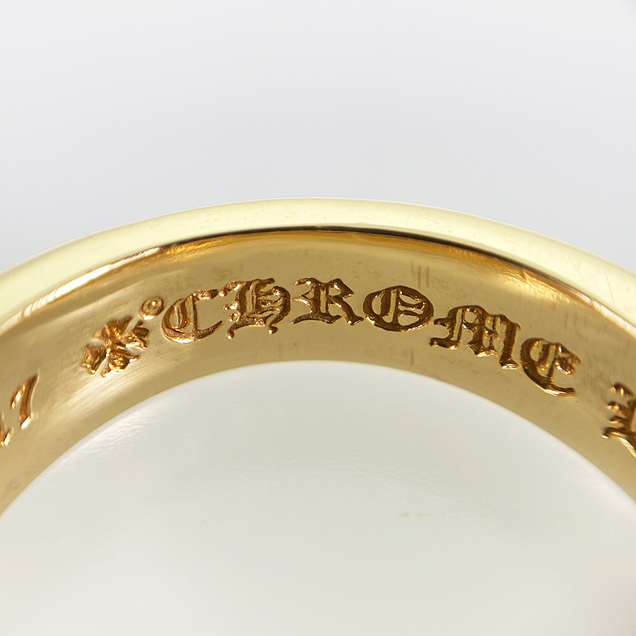 CHROME HEARTS Negative CH Cross Band Ring 22K Yellow gold Ring | eBay