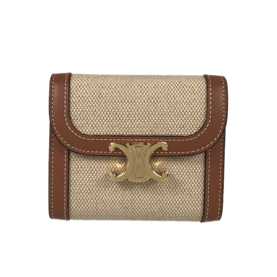 CELINE Triomphe Small flap wallet Trifold wallet | eBay