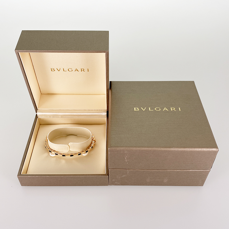 BVLGARI GOLDxシルバーリング 専用ボックス付き BVLGARI Serpenti Viper Small BR858609 Rose gold onyx