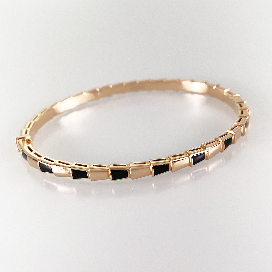 BVLGARI ブレスレット ボックス付き BVLGARI Serpenti Viper Small BR858609 Rose gold onyx