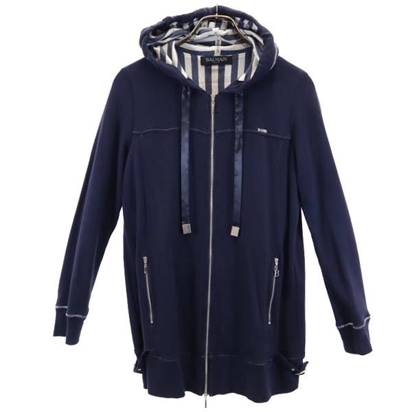 BALMAIN made in Japan border Long sleeve sweat Zip hoodie 9 Navy