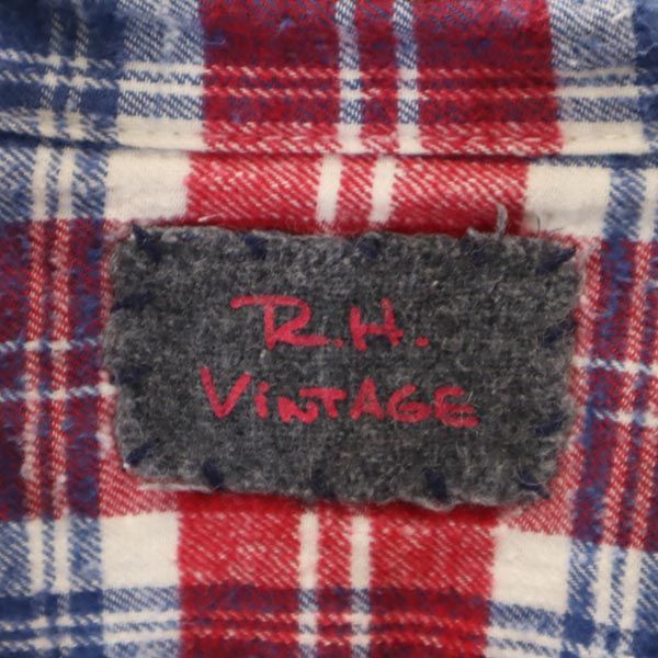 Ron Herman flannel shirt ネルシャツ　ビンテージ加工　L RH Vintage vintage Check Pattern Long sleeve Flannel shirt S