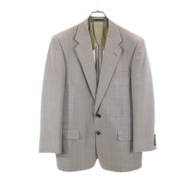 Burberrys 90s Old Wool Blend check tailored jacket A5 gray