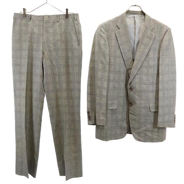Burberrys 90s Old Linen Blend Wool Check Pattern suit Setup Men's