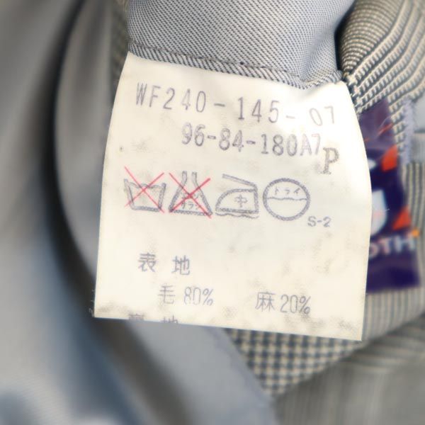 Burberrys 90s Old Linen Blend Wool Check Pattern suit Setup Men's