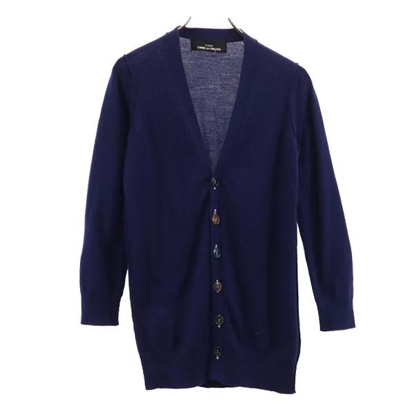 tricot COMME des GARCONS / トリココムデギャルソン | 2013SS | AD2012 ハイゲージ ウール ニット カーディガン | ネイビー | レディース ▪️トリココムデギャルソン カーディガン ネイビー ハート刺繍