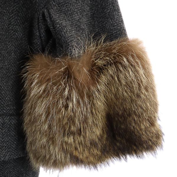 MARNI made in Italy Herringbone No color jacket 36 Gray Fur