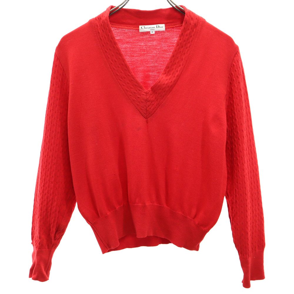 Christian Dior SPORTS 90s Long sleeve Wool V-neck sweater M Old 