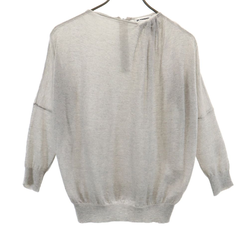 JIL SANDER Cashmere 100% Long sleeve Back zip sweater 36 Gray knit 