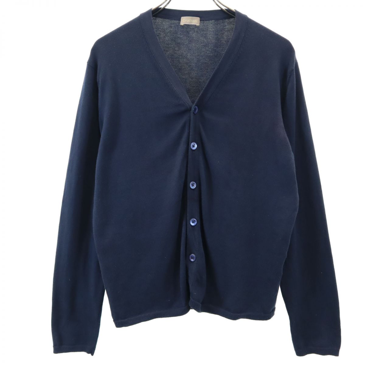 CRUCIANI made in Italy Long sleeve V-neck cotton knit cardigan 48 