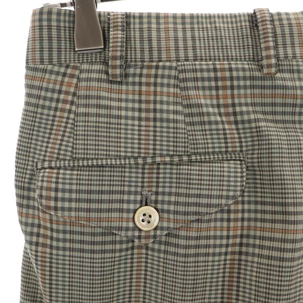 Burberrys 90s Old Wool Check Pattern Slacks pants 76 Khaki Men's