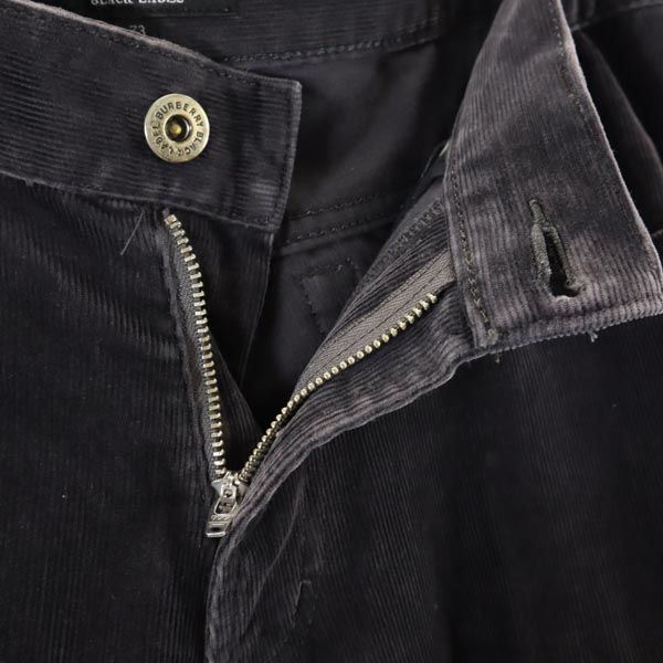バーバリーブラックレーベル コーデュロイ センタープレス スラックス トラウザー BURBERRY BLACK LABEL Sanyo Shokai Corduroy pants 73 gray