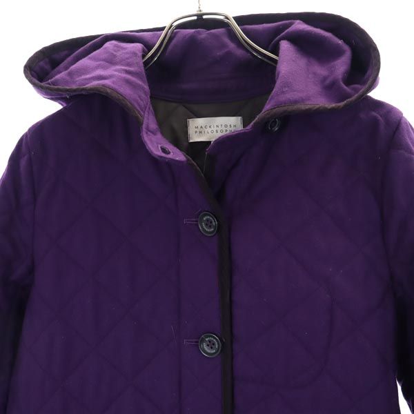 MACKINTOSH PHILOSOPHY Sanyo Shokai Quilted jacket 40 purple hood
