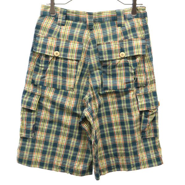 希少 W34 USA製 90's OLD STUSSY Cargo Shorts STUSSY 90s Made in USA Check Pattern cargo shorts w30 Green system