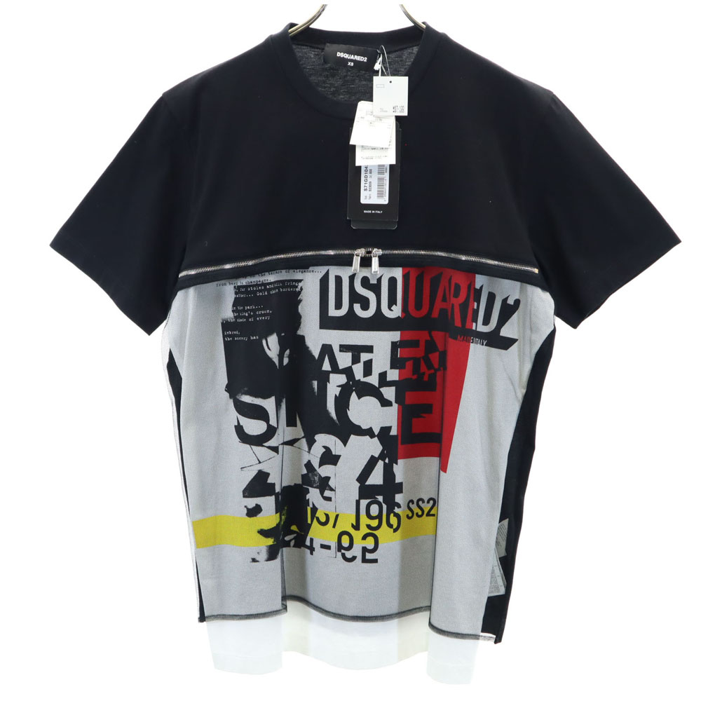 Used DSQUARED2 made in Italy Short sleeve Mesh Layered T-shirt XS