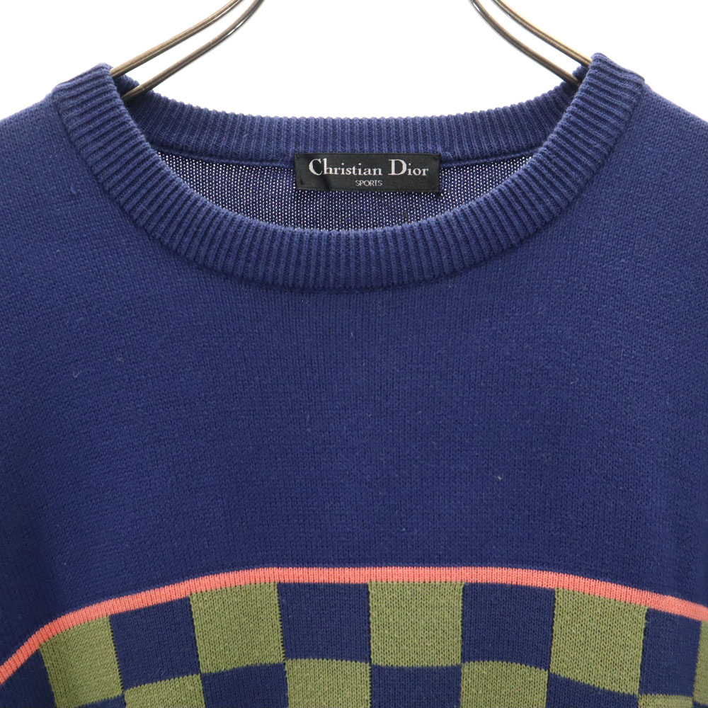 Christian Dior SPORTS 90s Old Long sleeve sweater LL Navy knit