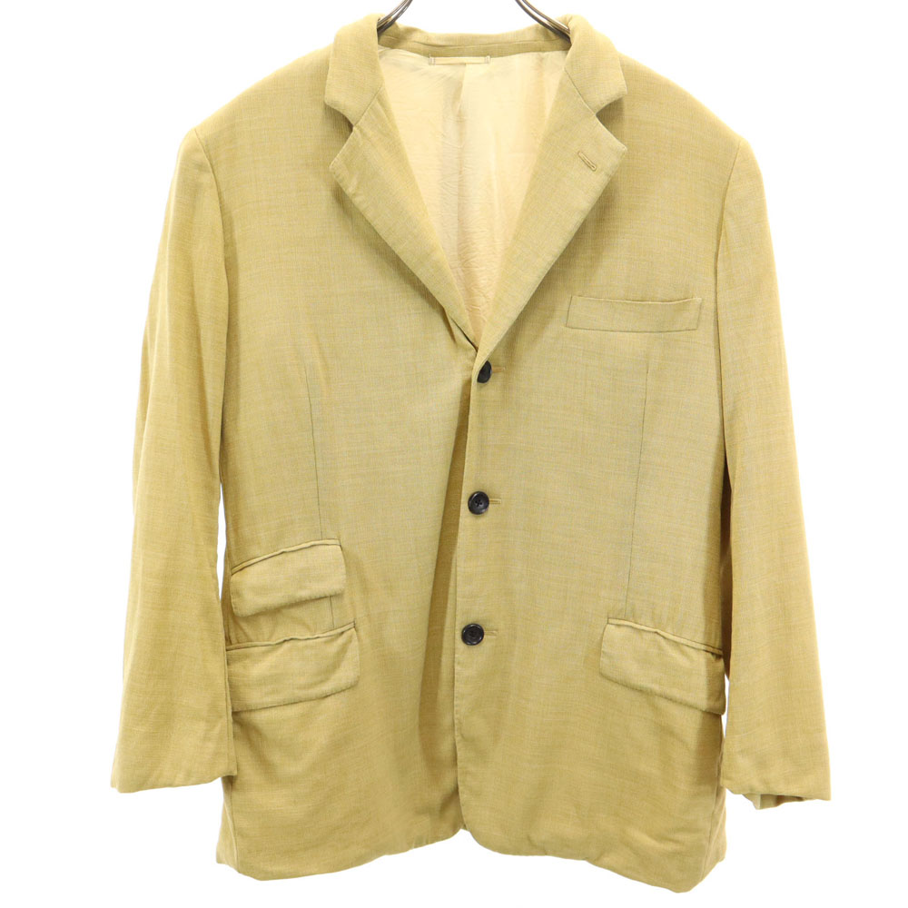 HERMES made in Italy SUPER 100's tailored jacket 50 Yellow beige