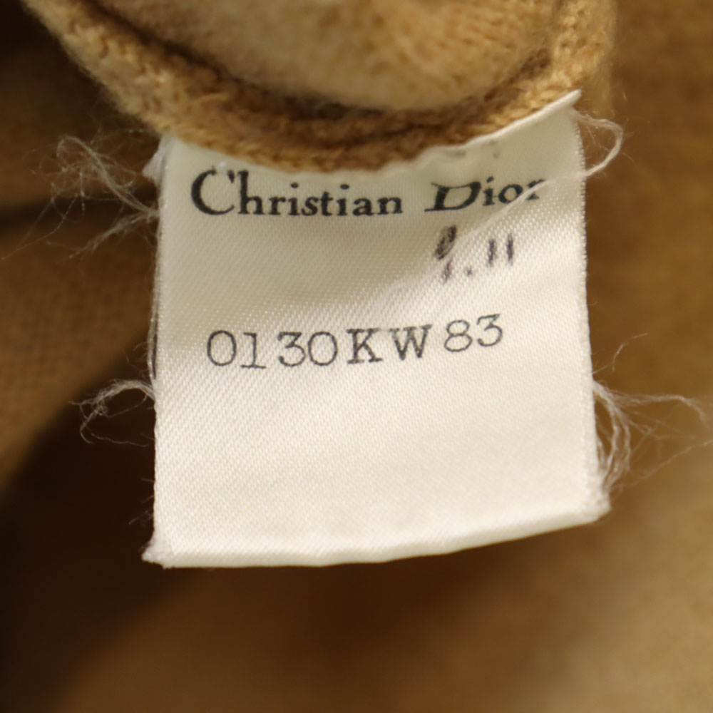 Christian Dior 90s Wool Old Long sleeve V neck sweater M beige