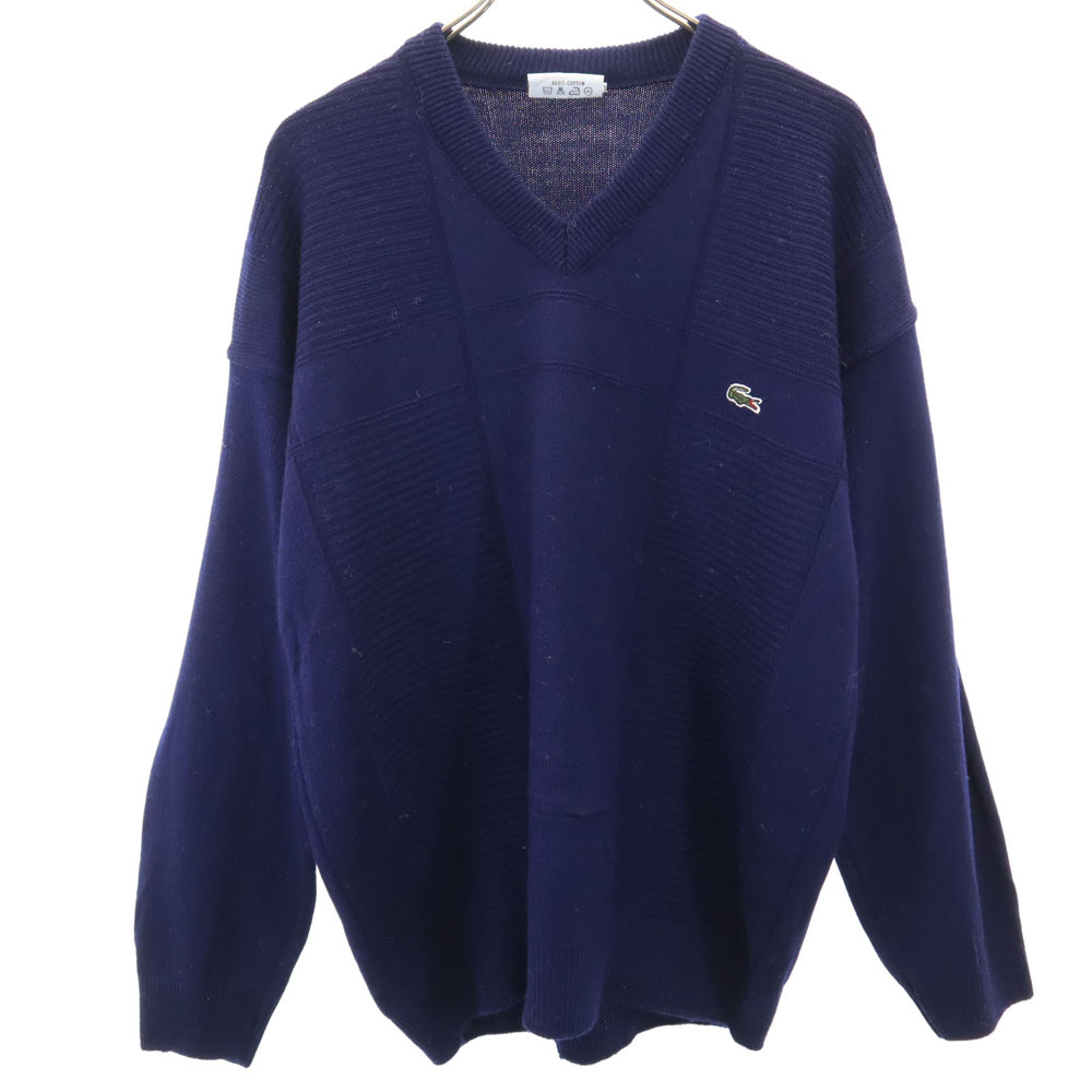 Used CHEMISE LACOSTE 80s vintage Long sleeve V neck sweater XXL
