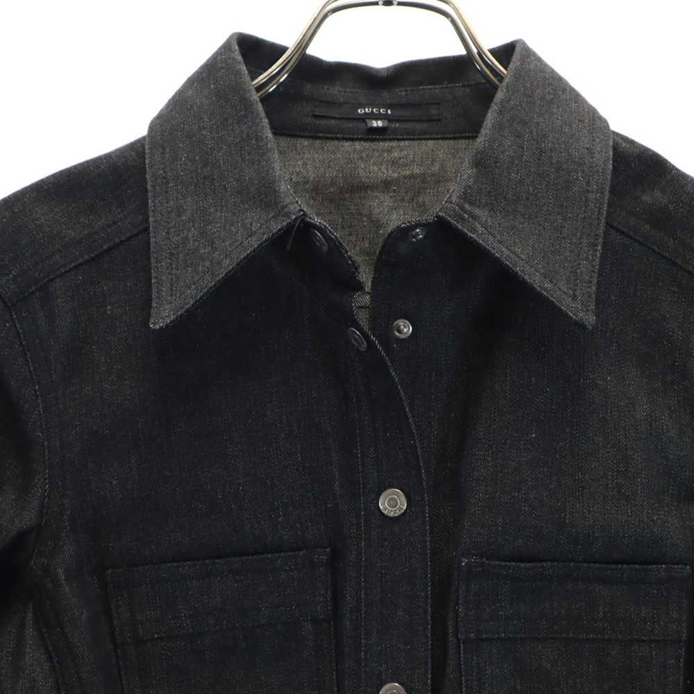 GUCCI made in Italy Denim Jacket 38 black Women | eBay