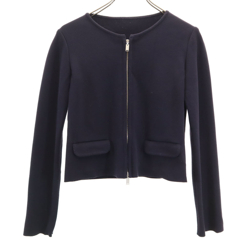 人気★FOXEY LONG HOODIE CARDIGAN ブルー サイズ38 FOXEY made in Japan Long sleeve Zip up cardigan 38 dark blue