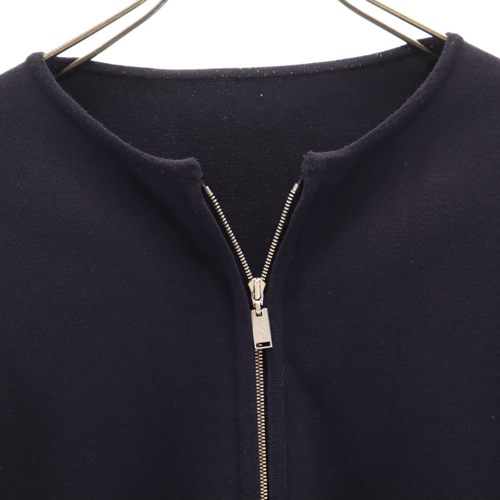 人気★FOXEY LONG HOODIE CARDIGAN ブルー　サイズ38 FOXEY made in Japan Long sleeve Zip up cardigan 38 dark blue