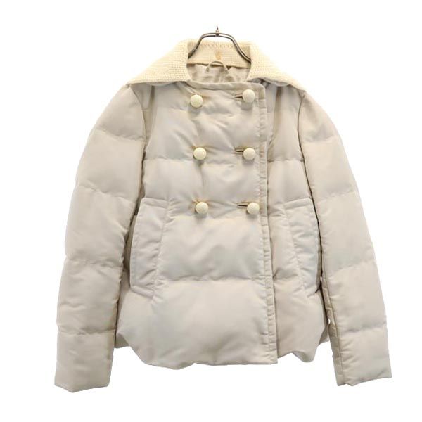 PRADA ベージュ ダウンジャケット ショート丈 38 PRADA プラダ アウター ブルゾン フード付き ダウンジャケット
