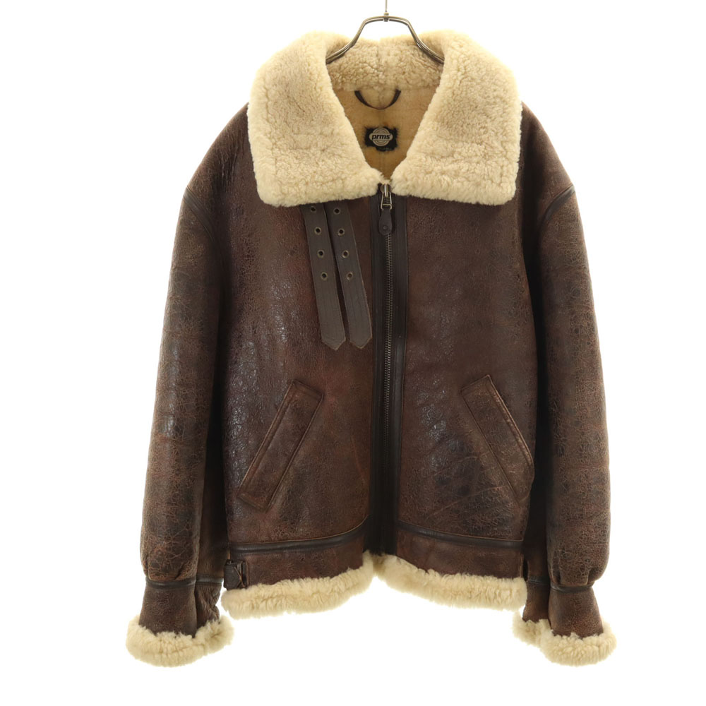prms B-3 Mouton Flight jacket 3L Brown Biggs Men's | eBay