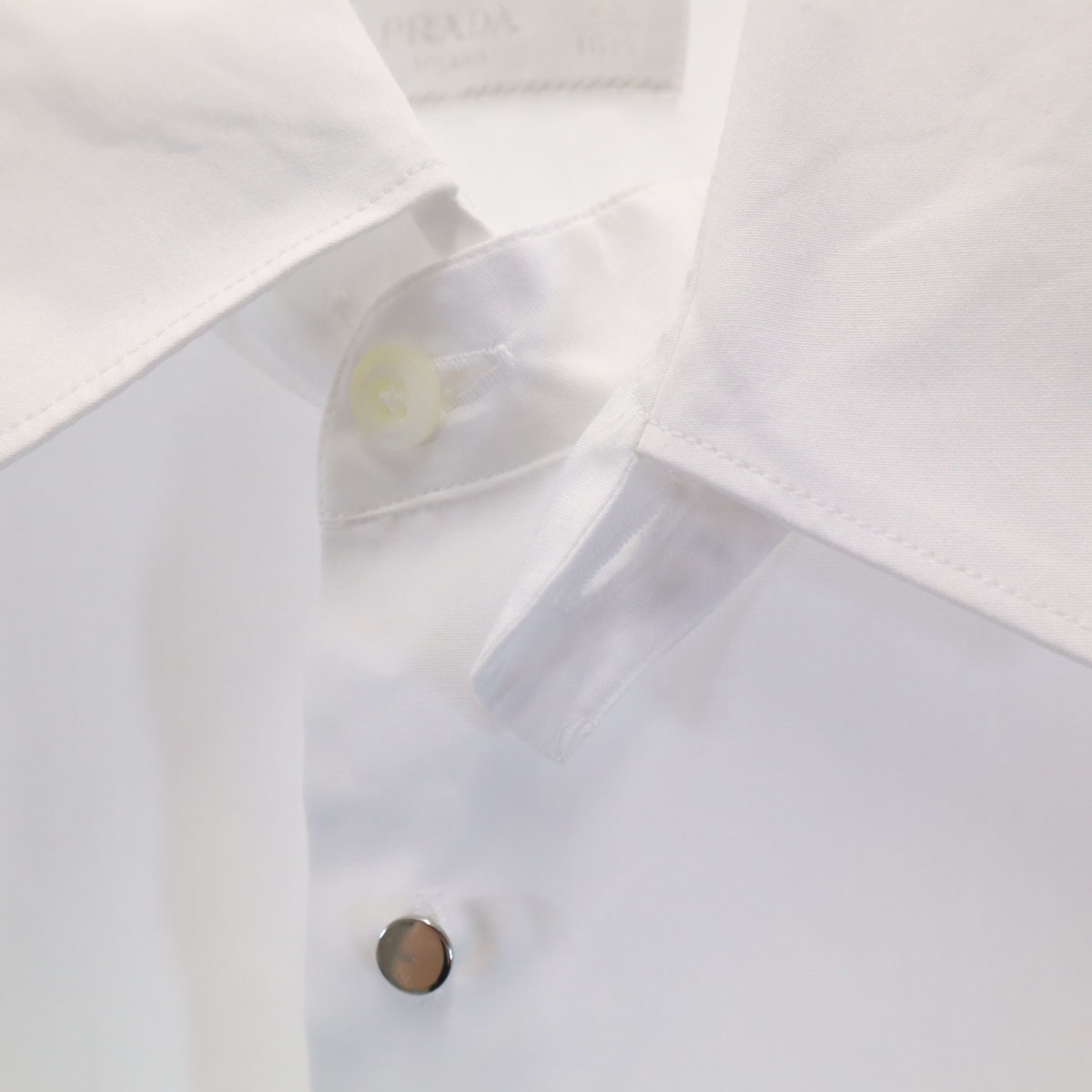 PRADA made in Italy Long sleeve With double collar Cotton shirt 42