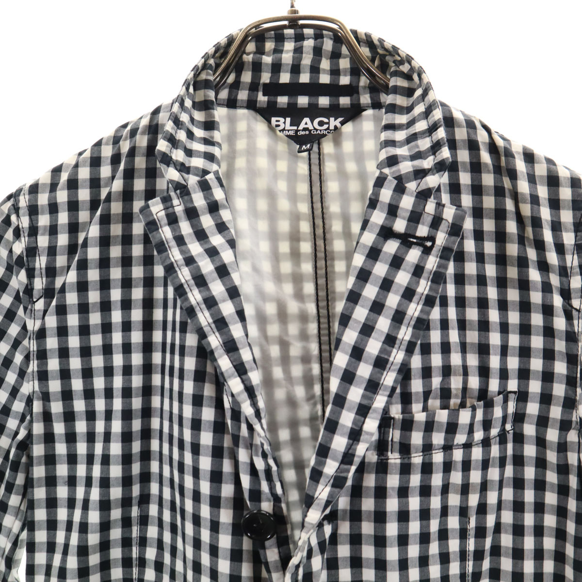 BLACK COMME des GARCONS made in Japan Check Pattern Jacket M white