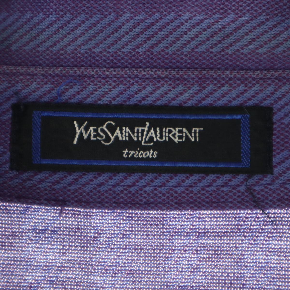 YVES SAINT LAURENT 90s Old Striped Pattern Long sleeve Polo shirt