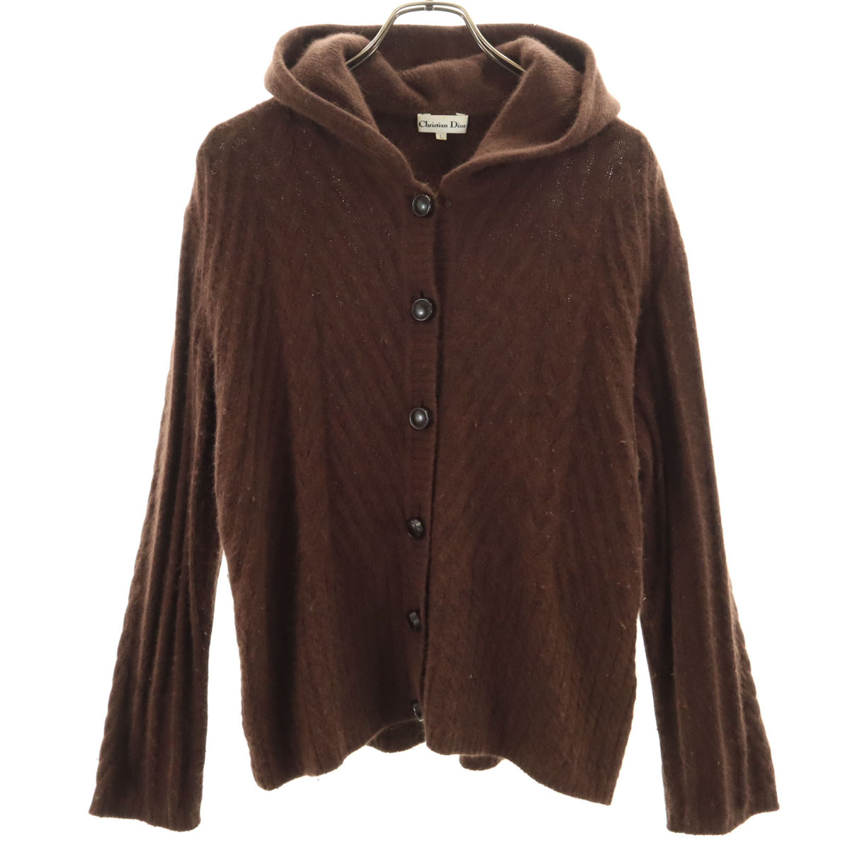 Christian Dior 90s Old Long sleeve cardigan L Brown knit Women | eBay
