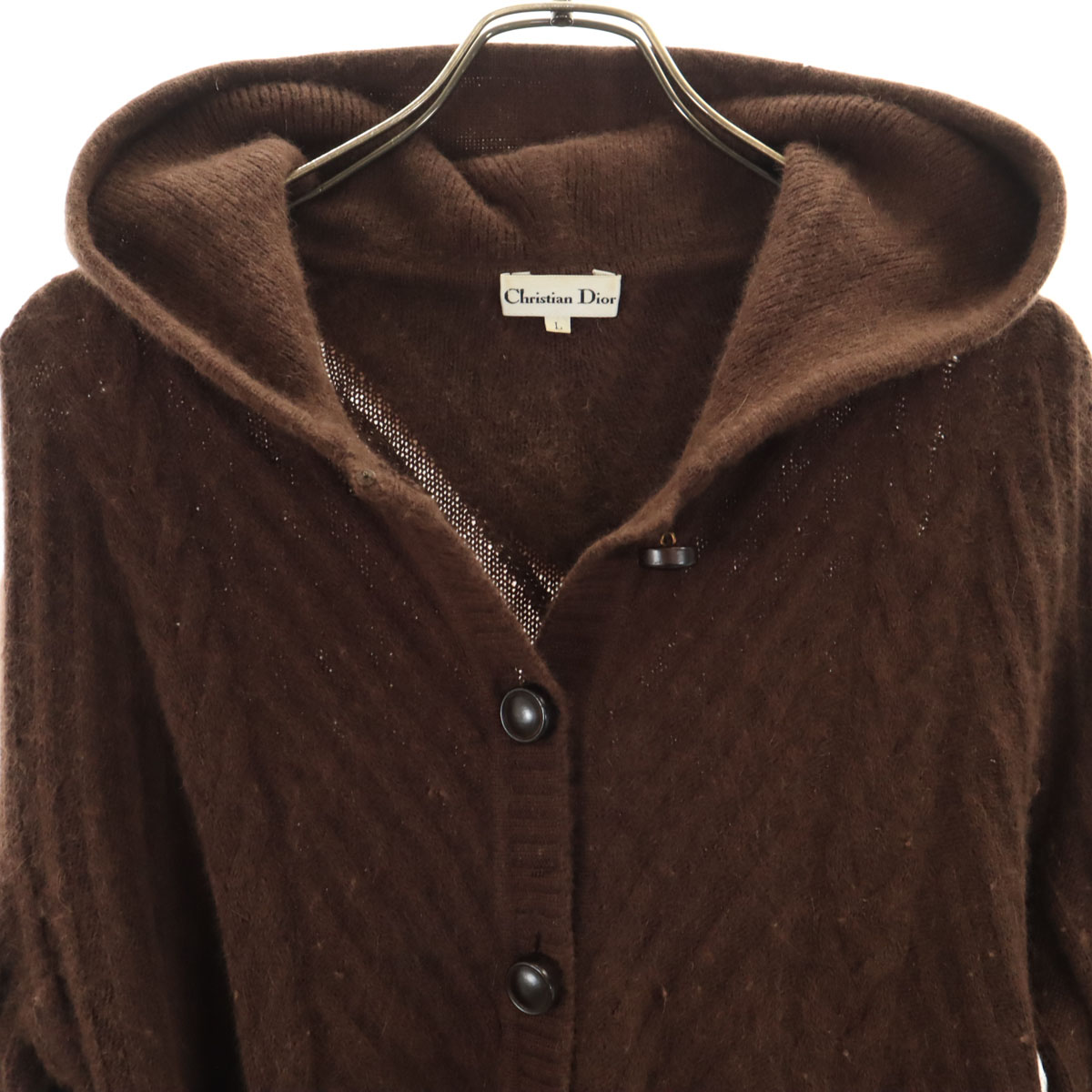 Christian Dior 90s Old Long sleeve cardigan L Brown knit Women | eBay