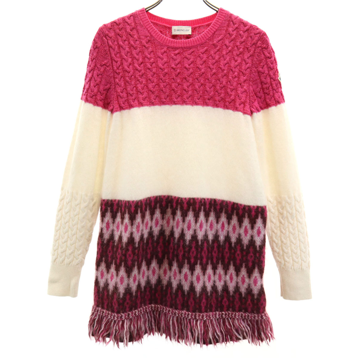 MONCLER Made in Bulgaria Long sleeve knit one piece 12 pink Kid's