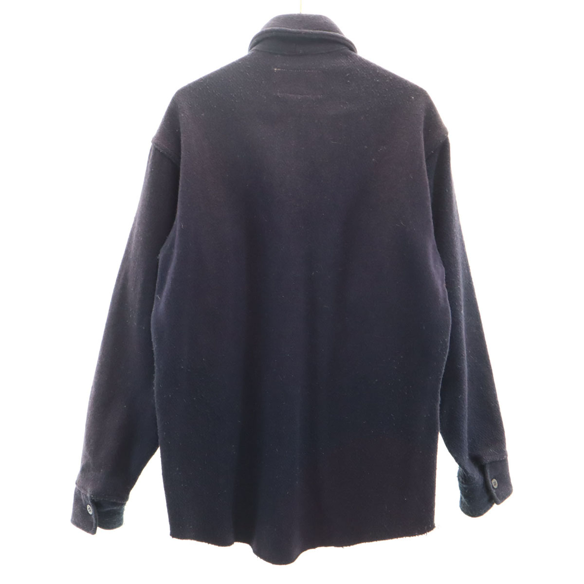 melton 70s Made in USA Vintage Long sleeve Wool shirt M Navy Men