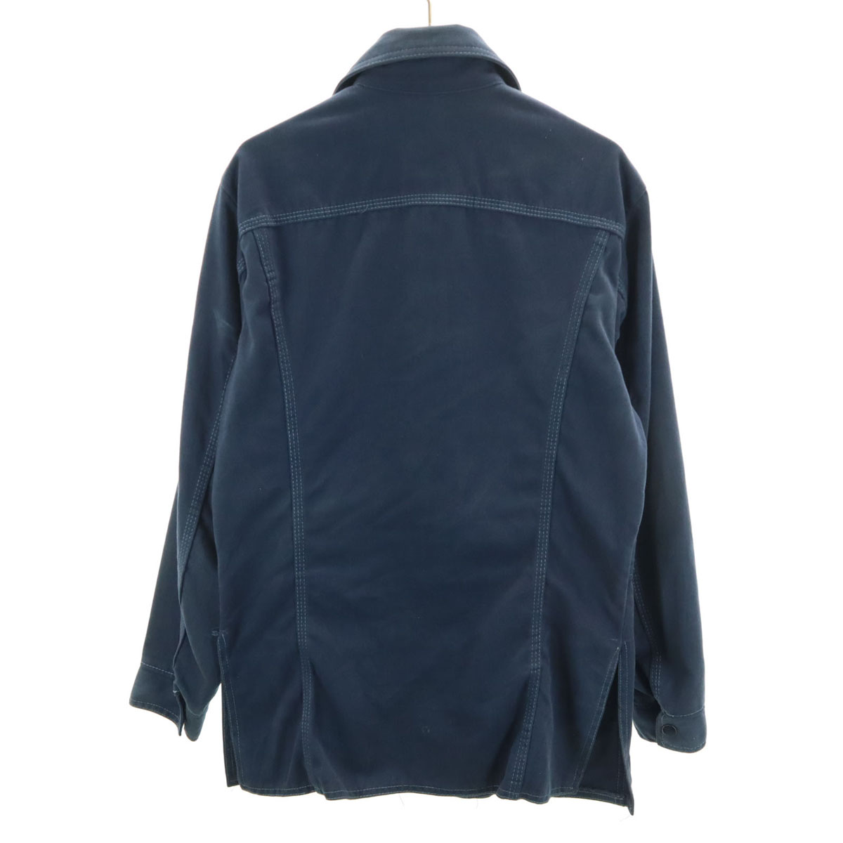 VINTAGE 70s Safari jacket Work jacket 36 Navy Men's | eBay