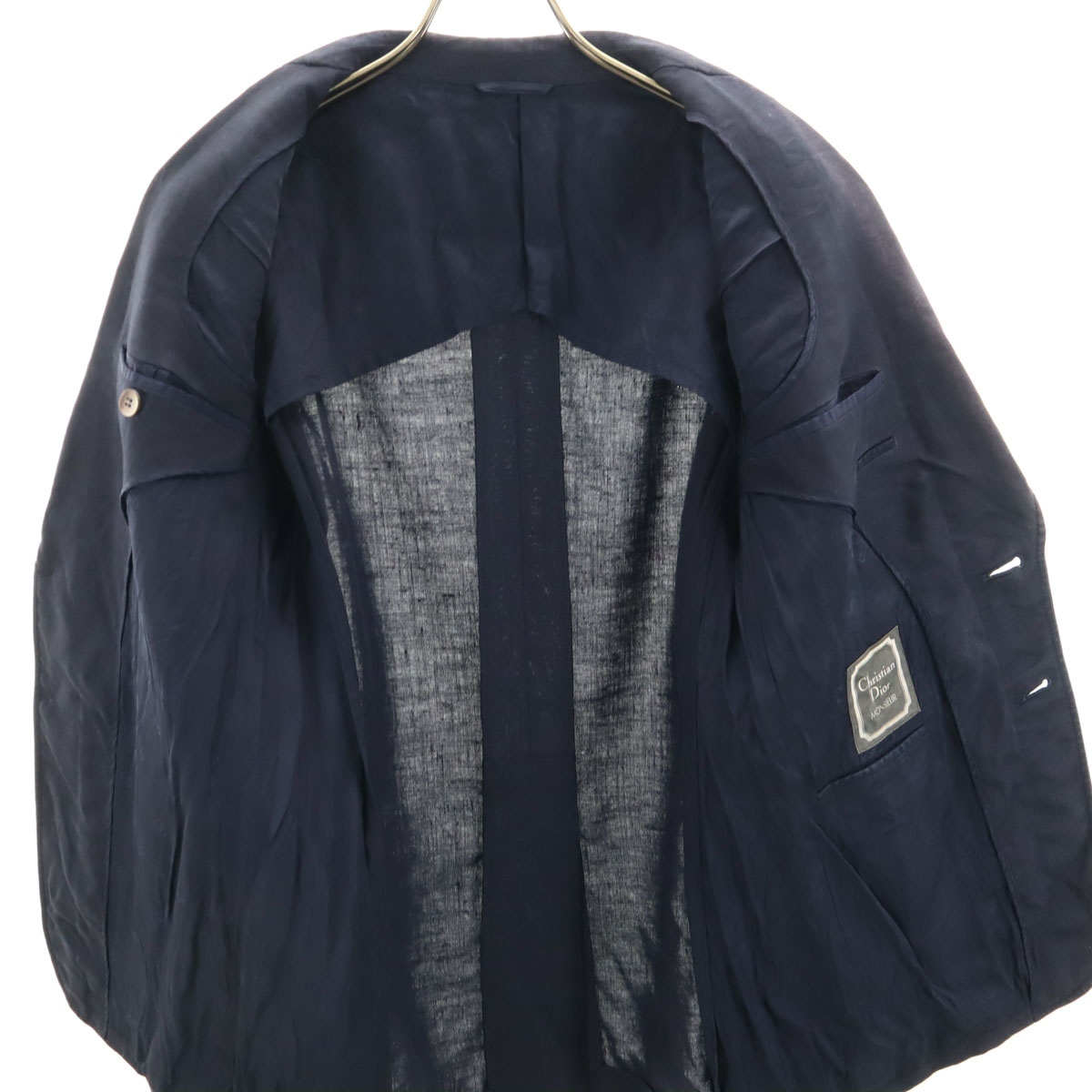 Christian Dior 90s Old Linen Blend tailored jacket S Navy Men