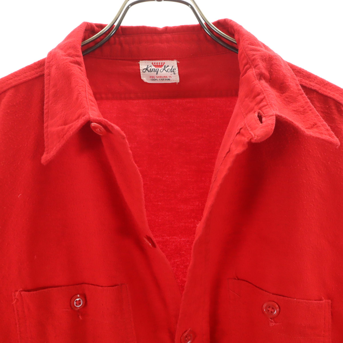 キングコール 50s 60s vintage Long sleeve cotton Flannel shirt Red 