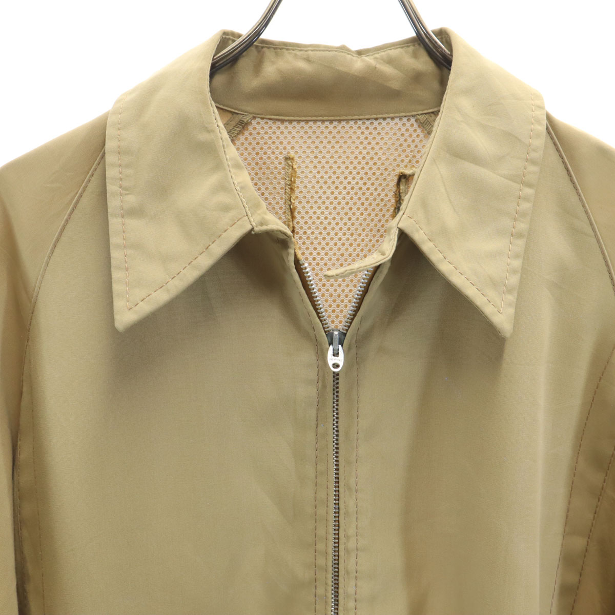 VINTAGE 50s 60s Lightning Zip Drizzler Jacket beige Swing top