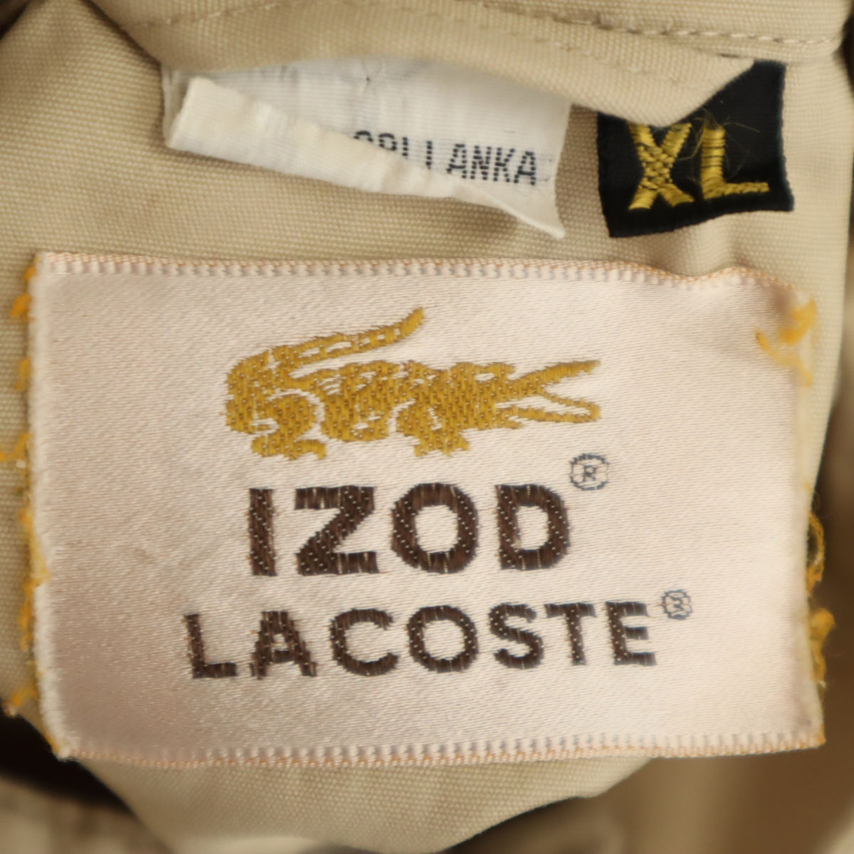 IZOD LACOSTE 70s 80s Vintage Sri Lankan Swing top beige Men