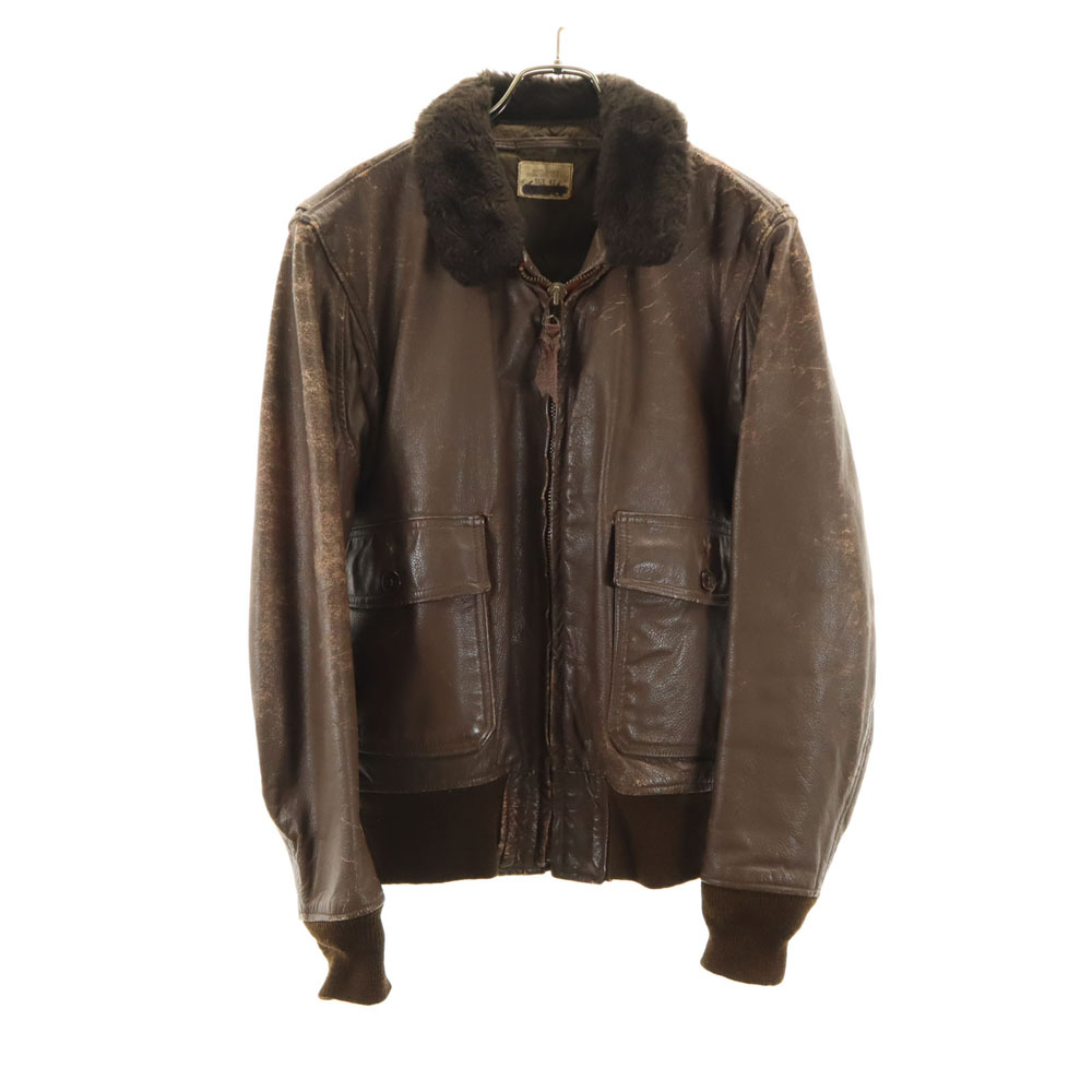 70s G-1 ヴィンテージ SCOVILLzip US NAVY 70s Vintage Scoville Zip G-1 Flight jacket 42 Brown
