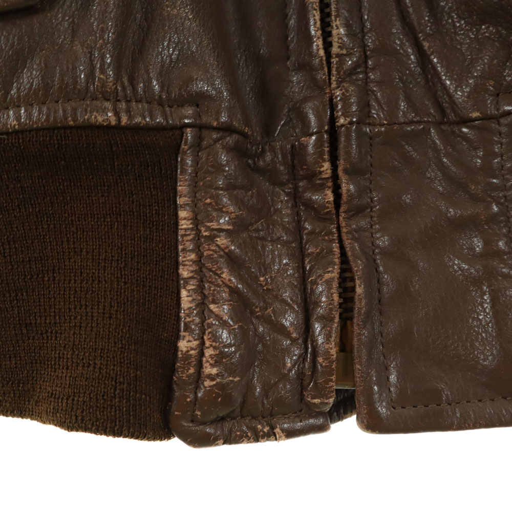 70s G-1 ヴィンテージ SCOVILLzip US NAVY 70s Vintage Scoville Zip G-1 Flight jacket 42 Brown